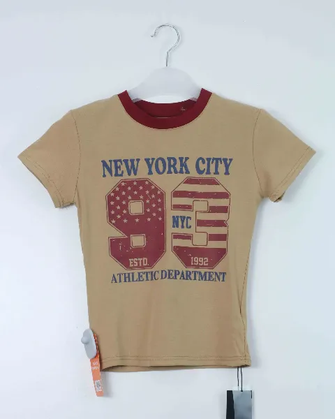 Áo phông croptop nữ Teen 778-1 nâu H27.2026.2